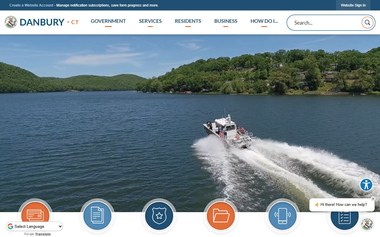 Danbury Police Department building serving warrant enforcement in Fairfield County