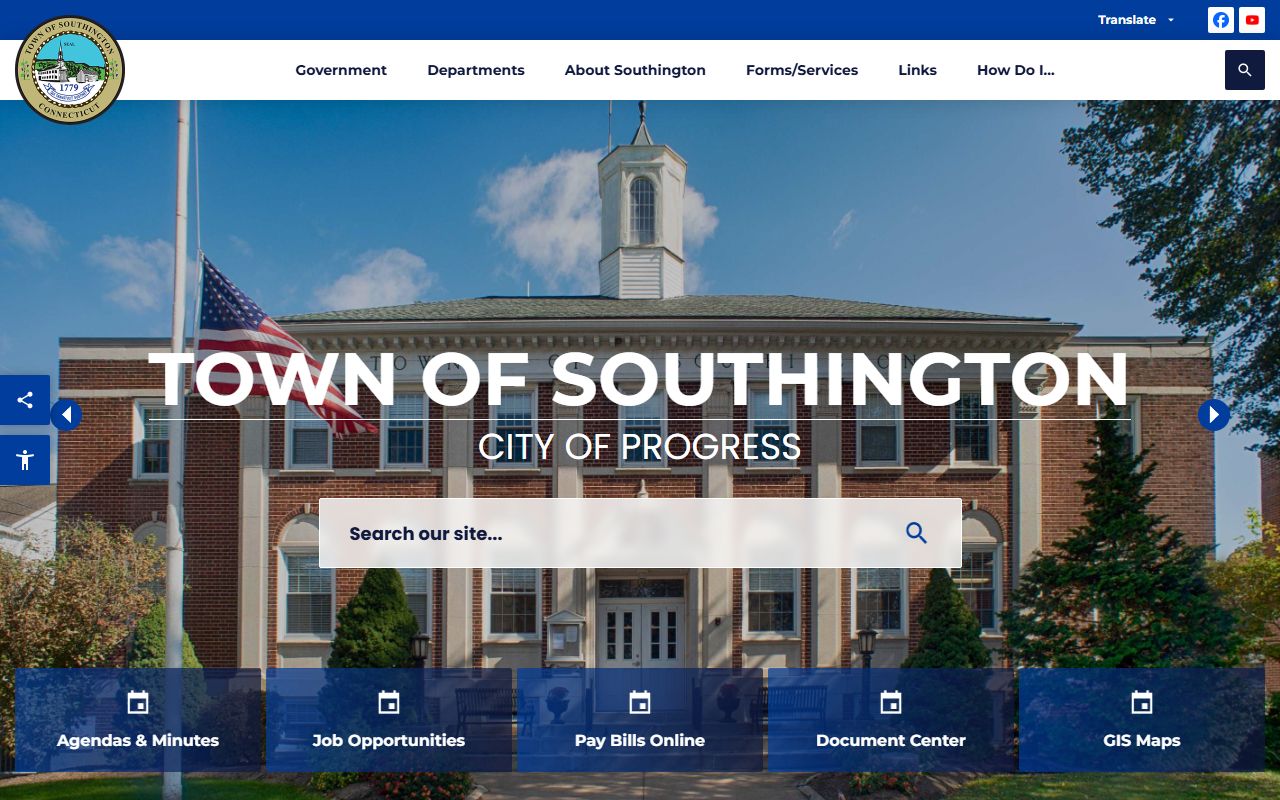 Southington Police Department headquarters building and community services